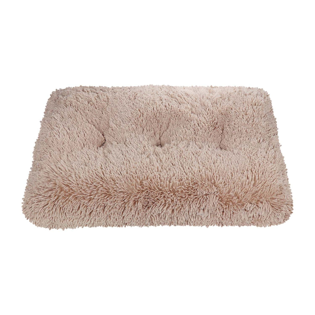 Fluffy beige pet bed mat